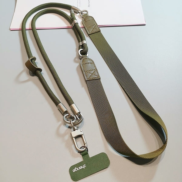 Wide Patchwork Crossbody Phone Lanyard