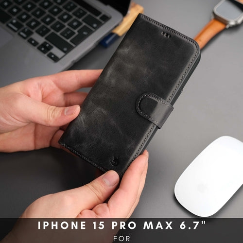 Funda cartera de piel MagSafe Casper para iPhone 16 Pro Max
