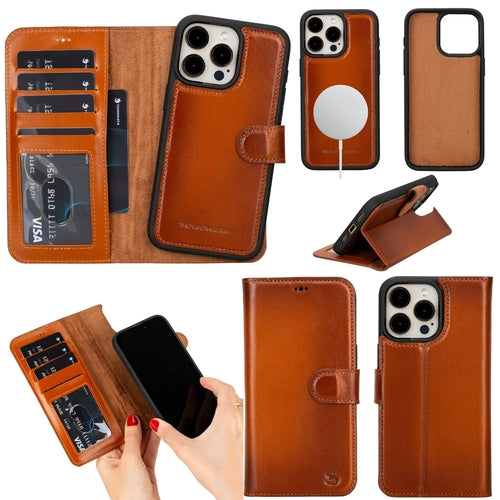 Funda cartera de piel MagSafe Casper para iPhone 16 Pro Max