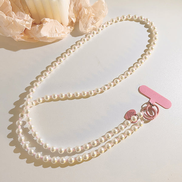 Pearl Heart Crossbody Phone Chain