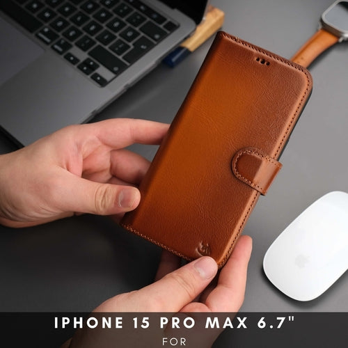 Funda cartera de piel MagSafe Casper para iPhone 16 Pro Max