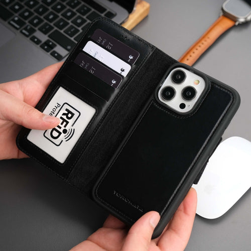 Funda cartera de piel MagSafe Casper para iPhone 16 Pro Max