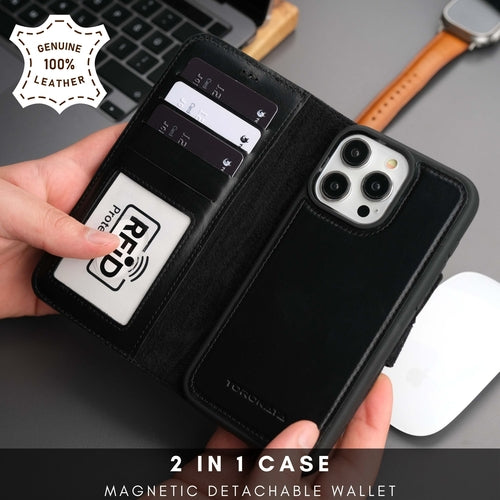 Funda cartera de piel MagSafe Casper para iPhone 16 Pro Max