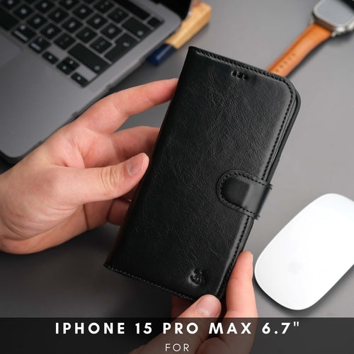Funda cartera de piel MagSafe Casper para iPhone 16 Pro Max
