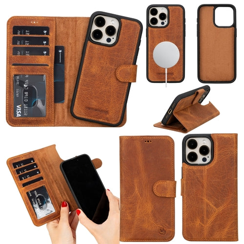 Funda cartera de piel MagSafe Casper para iPhone 16 Pro Max