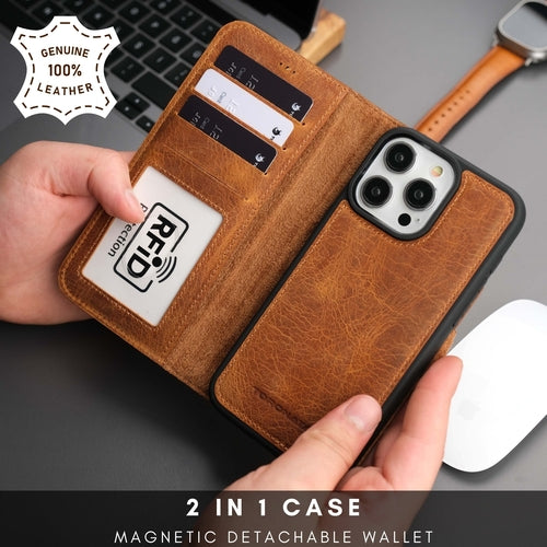 Funda cartera de piel MagSafe Casper para iPhone 16 Pro Max