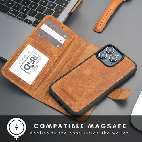 Funda cartera de piel MagSafe Casper para iPhone 16 Pro Max