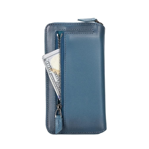 Funda cartera de piel desmontable con cremallera para iPhone 14 - PMW