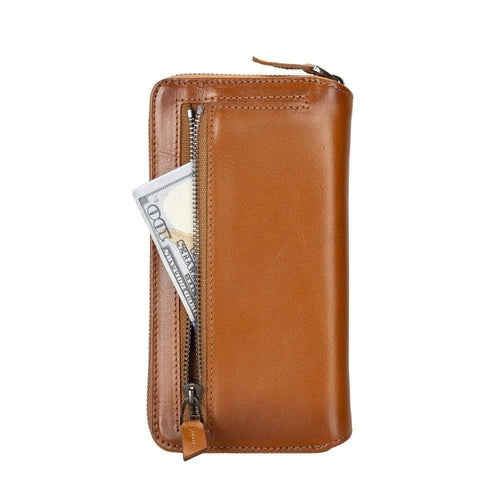 Funda cartera de piel desmontable con cremallera para iPhone 14 - PMW