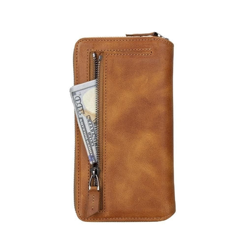 Funda cartera de piel desmontable con cremallera para iPhone 14 - PMW