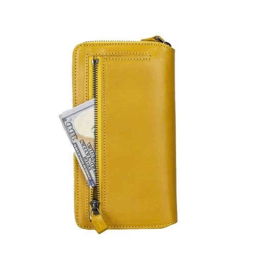 Funda cartera de piel desmontable con cremallera para iPhone 14 - PMW