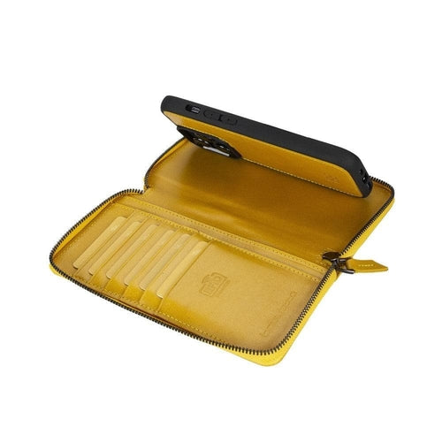 Funda cartera de piel desmontable con cremallera para iPhone 14 - PMW