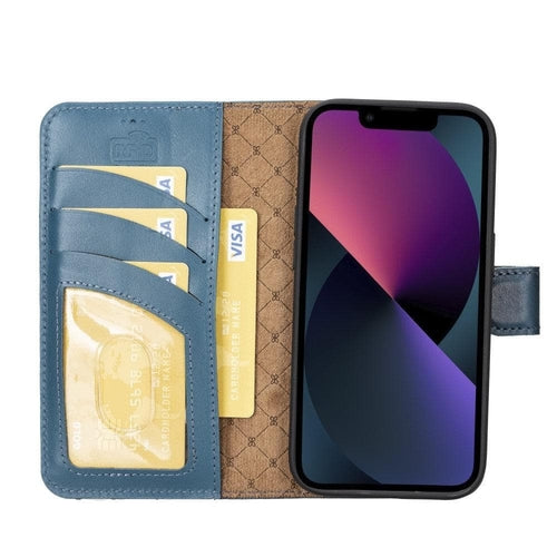 Funda cartera de piel desmontable multicolor para iPhone 14 - MW