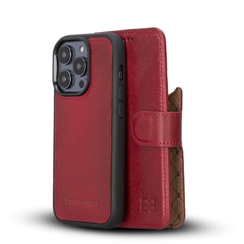 Funda cartera de piel desmontable multicolor para iPhone 14 - MW