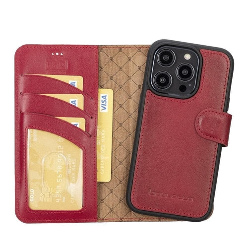 Funda cartera de piel desmontable multicolor para iPhone 14 - MW