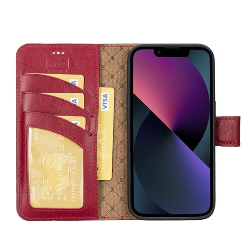 Funda cartera de piel desmontable multicolor para iPhone 14 - MW