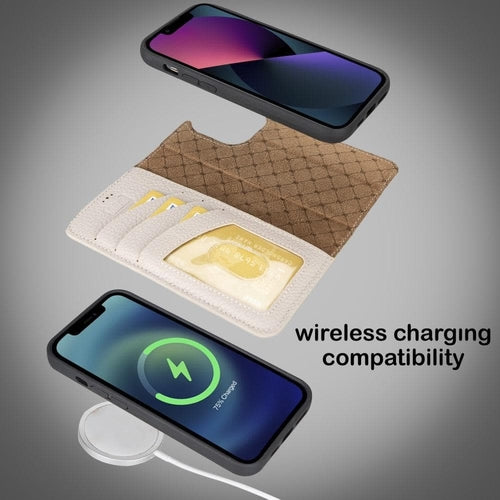 Funda cartera de piel desmontable multicolor para iPhone 14 - MW