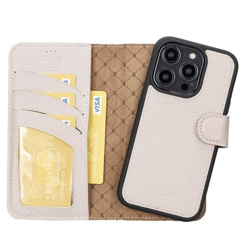 Funda cartera de piel desmontable multicolor para iPhone 14 - MW