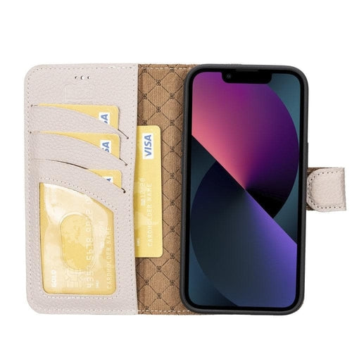 Funda cartera de piel desmontable multicolor para iPhone 14 - MW