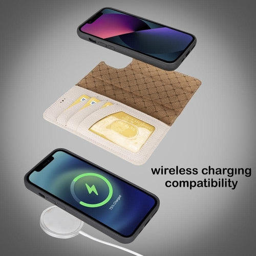 Funda cartera de piel desmontable multicolor para iPhone 14 - MW