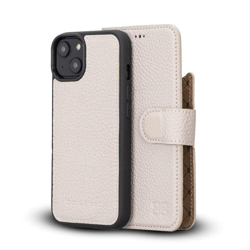 Funda cartera de piel desmontable multicolor para iPhone 14 - MW