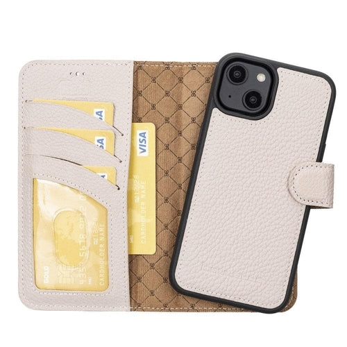Funda cartera de piel desmontable multicolor para iPhone 14 - MW