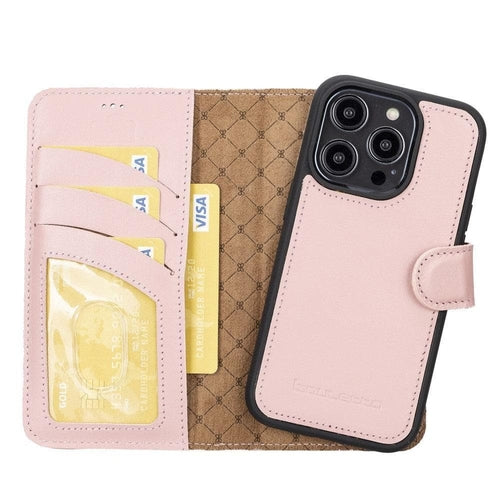 Funda cartera de piel desmontable multicolor para iPhone 14 - MW