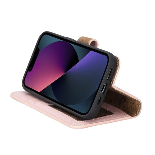 Funda cartera de piel desmontable multicolor para iPhone 14 - MW