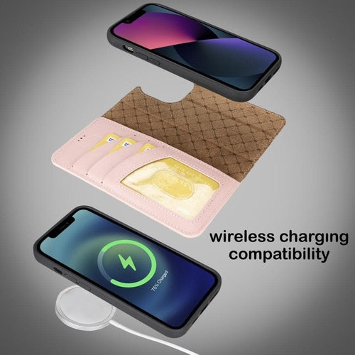Funda cartera de piel desmontable multicolor para iPhone 14 - MW