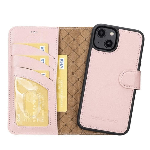Funda cartera de piel desmontable multicolor para iPhone 14 - MW