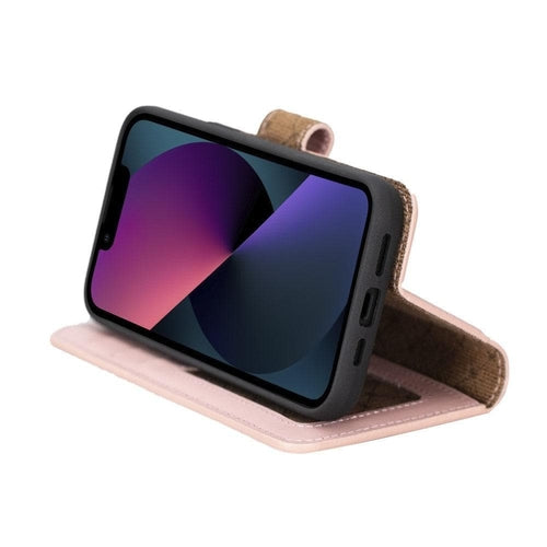 Funda cartera de piel desmontable multicolor para iPhone 14 - MW