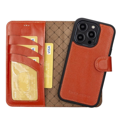 Funda cartera de piel desmontable multicolor para iPhone 14 - MW