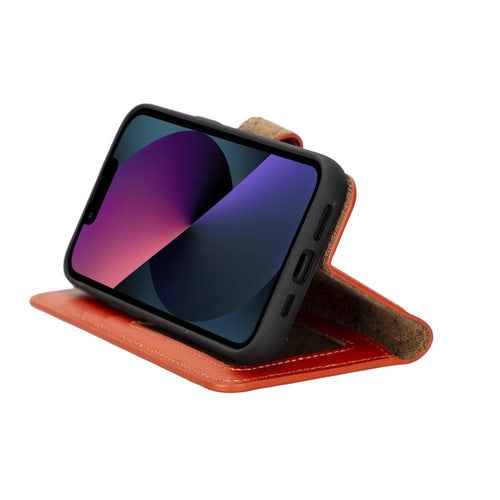 Funda cartera de piel desmontable multicolor para iPhone 14 - MW