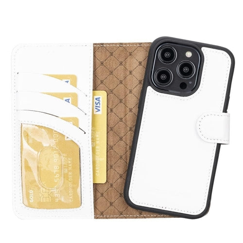 Funda cartera de piel desmontable multicolor para iPhone 14 - MW