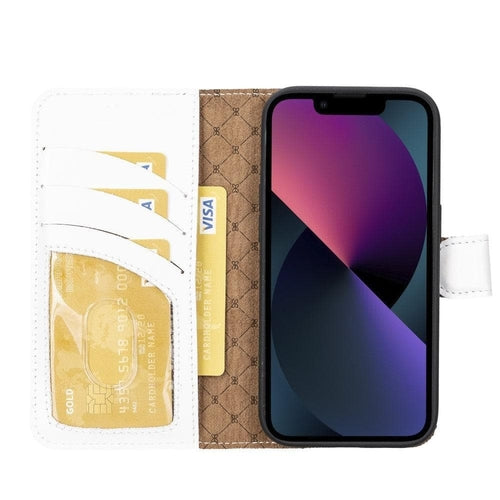 Funda cartera de piel desmontable multicolor para iPhone 14 - MW