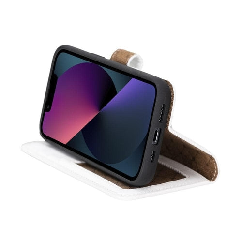 Funda cartera de piel desmontable multicolor para iPhone 14 - MW