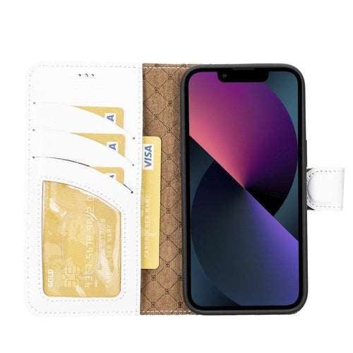 Funda cartera de piel desmontable multicolor para iPhone 14 - MW