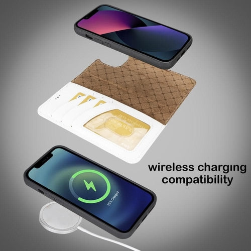 Funda cartera de piel desmontable multicolor para iPhone 14 - MW