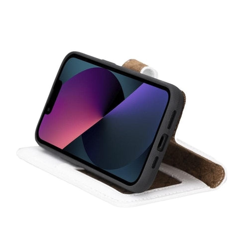 Funda cartera de piel desmontable multicolor para iPhone 14 - MW