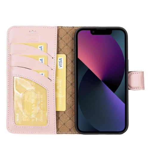 Funda cartera de piel desmontable multicolor para iPhone 14 - MW