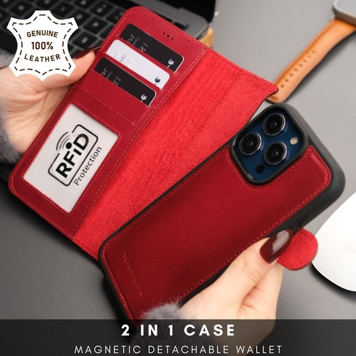 Funda cartera de piel MagSafe Casper para iPhone 16 Pro Max