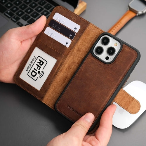 Funda cartera de piel MagSafe Casper para iPhone 16 Pro Max