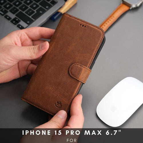 Funda cartera de piel MagSafe Casper para iPhone 16 Pro Max