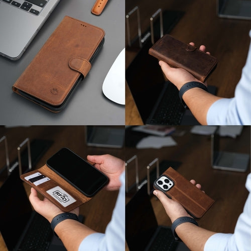 Funda cartera de piel MagSafe Casper para iPhone 16 Pro Max