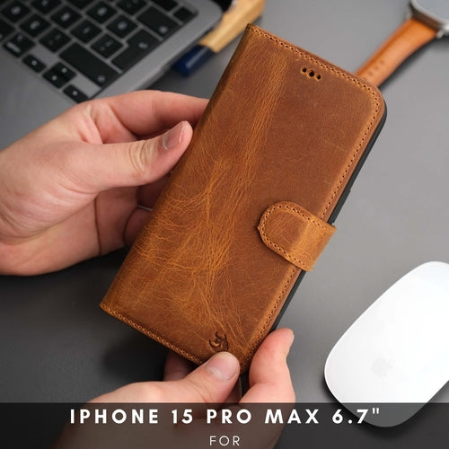 Funda cartera de piel MagSafe Casper para iPhone 16 Pro Max