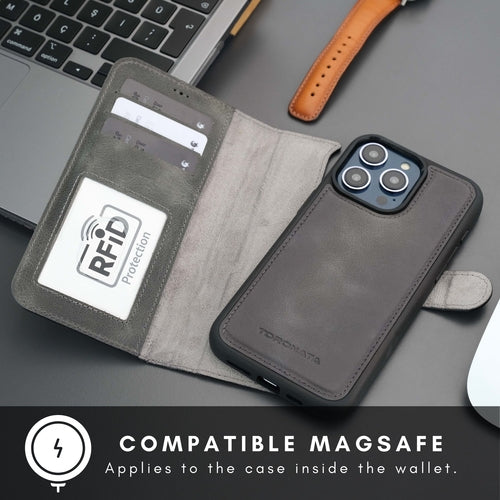 Funda cartera de piel MagSafe Casper para iPhone 16 Pro Max